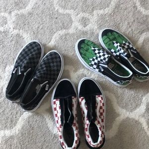 3 pairs men’s Vans sz 6.5. GUC!